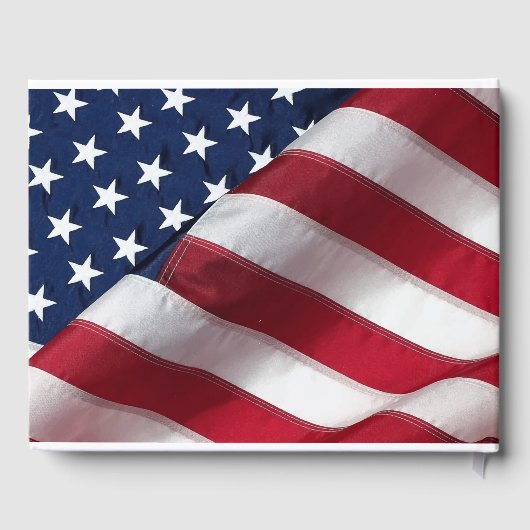 Amerikanische Fahne Patriotic Memorial Military Be Gästebuch (Rückseite)