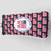 AMERIKANISCHE Fahne Personalisiert MONOGRAMM Putte Golf Headcover (Vorderseite)