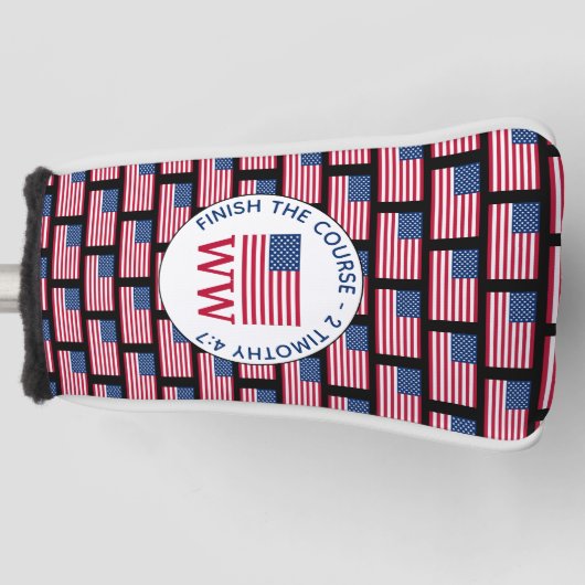 AMERIKANISCHE Fahne Personalisiert MONOGRAMM Putte Golf Headcover (Vorderseite)