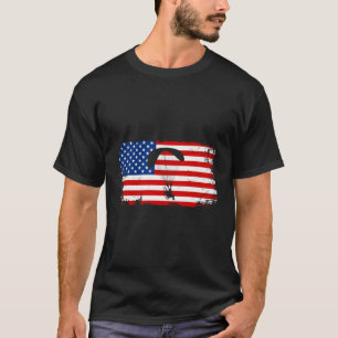 Amerikanische Fahne Powered Paragliding Paramotori T-Shirt