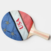 Amerikanische Fahne "Red White" und "Blue US Flagg Tischtennis Schläger (Seitenansicht)