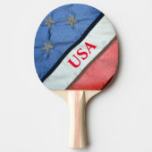 Amerikanische Fahne "Red White" und "Blue US Flagg Tischtennis Schläger (Vorderseite)
