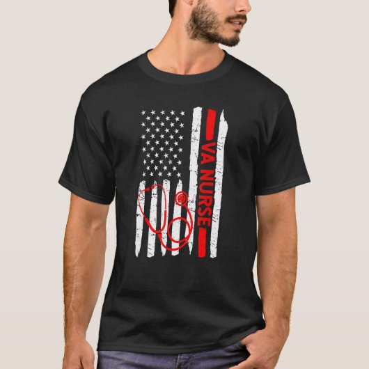 Amerikanische Fahne Va Nurse T-Shirt (Vorderseite)