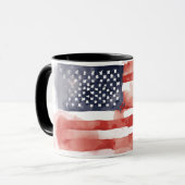 Amerikanische Fahne "Watercolor", 4. Juli Tasse (Vorderseite Links)