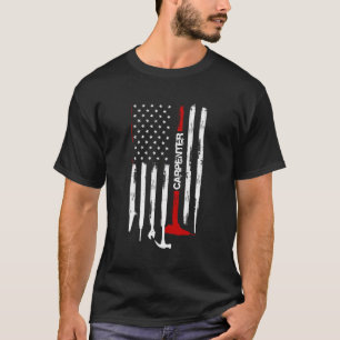 Amerikanische Fahne Woodworking Gift Carpenter Hol T-Shirt