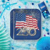 Amerikanische Fahne zum 250. Geburtstag mit Sparkl Pappteller (Party)