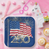 Amerikanische Fahne zum 250. Geburtstag mit Sparkl Pappteller (Party)