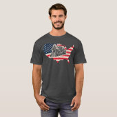Amerikanische Fahnen-Schnellbahn und Smokey-Bahn T-Shirt (Vorne ganz)