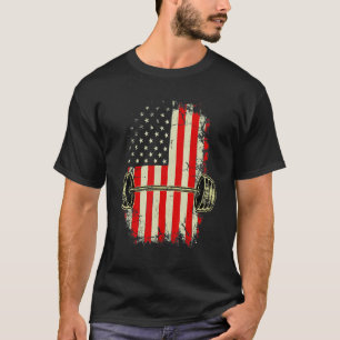 Amerikanische Fahnen- und Fitness-Gewichtszunahme T-Shirt