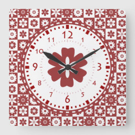 Amerikanische Farm Country Küche Rot und Weiße Blu Große Wanduhr