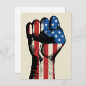 Amerikanische Faust Postkarte (Vorne/Hinten)