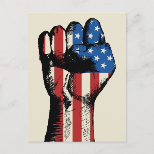 Amerikanische Faust Postkarte (Vorderseite)