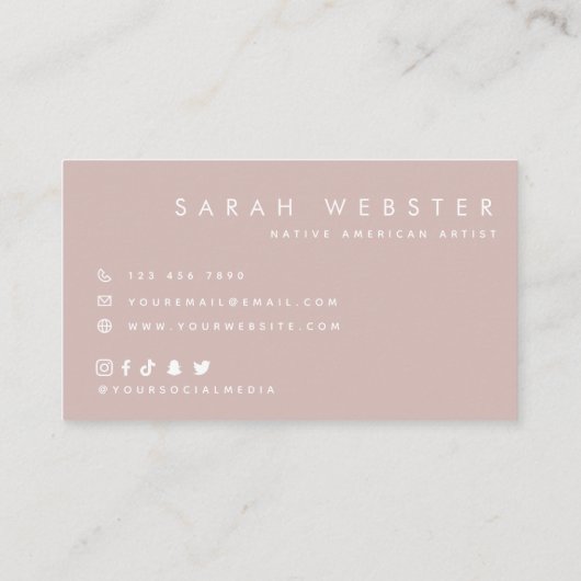 Amerikanische Feather Watercolor Einfache Elegant Visitenkarte (Rückseite)