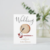 Amerikanische feierliche Weiße Hochzeit  Einladung (Stehend Vorderseite)