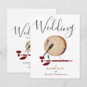 Amerikanische feierliche Weiße Hochzeit  Einladung (Vorne/Hinten)