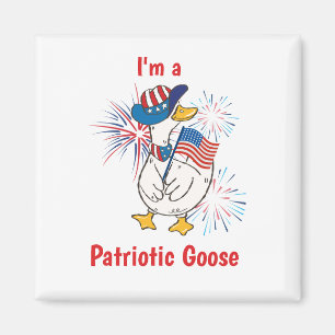 Amerikanische Feiertage Lustige Patriotische Gans Magnet