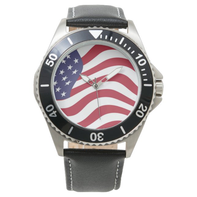 AMERIKANISCHE FLAG ARMBANDUHR (Vorderseite)