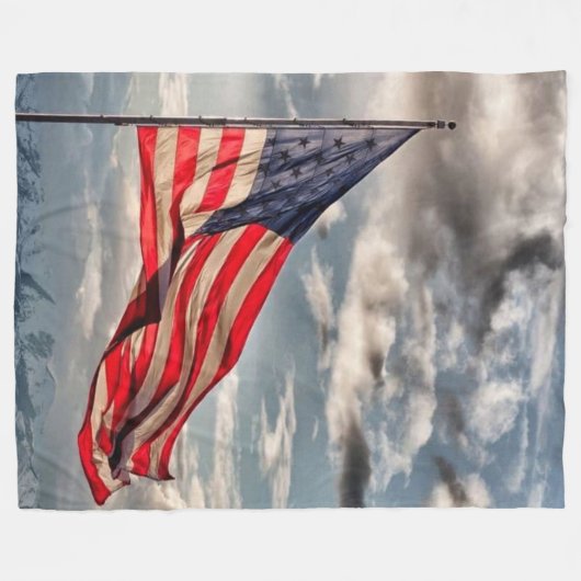 AMERIKANISCHE FLAG FLEECEDECKE (Vorderseite (Horizontal))
