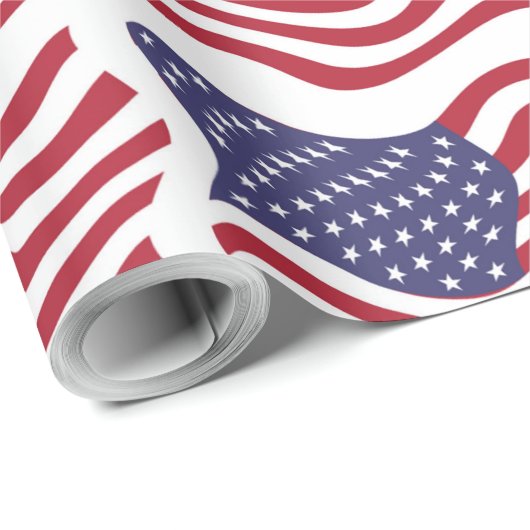 AMERIKANISCHE FLAG GESCHENKPAPIER (Rolleneckpunkt)