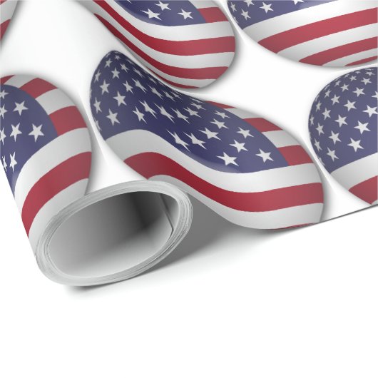 AMERIKANISCHE FLAG GESCHENKPAPIER (Rolleneckpunkt)