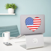 Amerikanische Flag-Herzform Aufkleber (Laptop auf Schreibtisch)