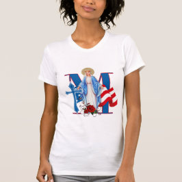 AMERIKANISCHE FLAG-JUNGFRAU MARY RELIGIÖSE ROSE T-Shirt