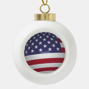 AMERIKANISCHE FLAG KERAMIK Kugel-Ornament