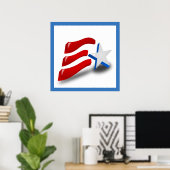AMERIKANISCHE FLAG POSTER (Heimbüro)