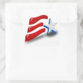 AMERIKANISCHE FLAG QUADRATISCHER AUFKLEBER (Tasche)