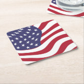 AMERIKANISCHE FLAG RECHTECKIGER PAPPUNTERSETZER (angewinkelt)