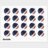 AMERIKANISCHE FLAG RUNDER AUFKLEBER (Blatt)