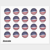 AMERIKANISCHE FLAG RUNDER AUFKLEBER (Blatt)