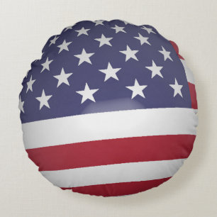 AMERIKANISCHE FLAG RUNDES KISSEN