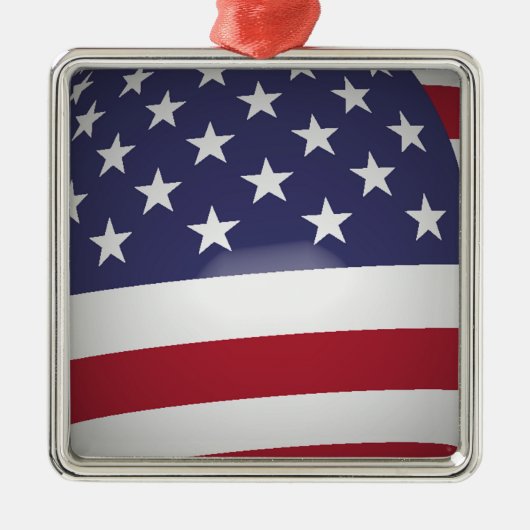 AMERIKANISCHE FLAG SILBERNES ORNAMENT (Vorne)