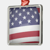 AMERIKANISCHE FLAG SILBERNES ORNAMENT (Links)
