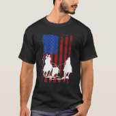 Amerikanische Flag Team Roping Pferd 4. Juli Patri T-Shirt (Vorderseite)