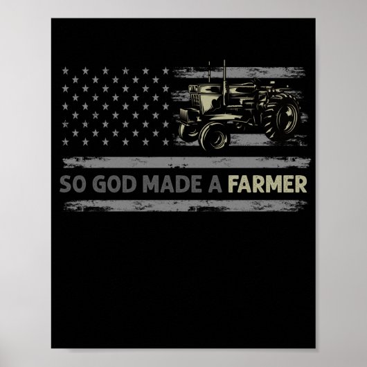 Amerikanische Flag Traktor, also hat Gott einen Ba Poster (Vorne)