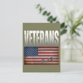 AMERIKANISCHE FLAG VETERANS DANKE IHNEN 4. JULI POSTKARTE (Stehend Vorderseite)