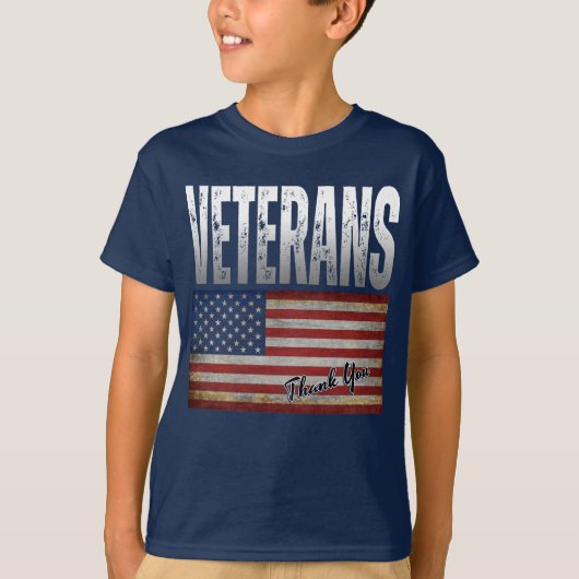AMERIKANISCHE FLAG VETERANS DANKE IHNEN 4. JULI T- T-Shirt (Vorderseite)