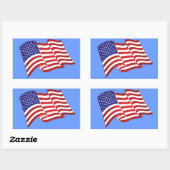 Amerikanische Flag Waving rechteckige Stickers (Blatt)
