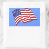 Amerikanische Flag Waving rechteckige Stickers (Tasche)