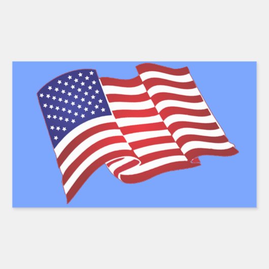 Amerikanische Flag Waving rechteckige Stickers (Vorderseite)