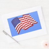 Amerikanische Flag Waving rechteckige Stickers (Umschlag)