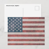 AMERIKANISCHE FLAGFASERKARTEN POSTKARTE (Vorne/Hinten)