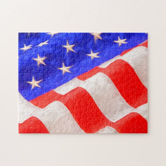 Amerikanische Flagge 11x14 Foto Puzzle mit Geschen (Horizontal)
