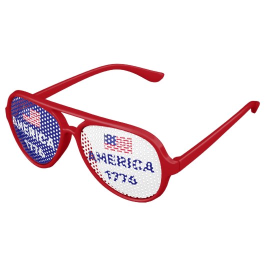 Amerikanische Flagge 1776 B Partybrille (Schrägansicht)