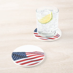 Amerikanische Flagge 2412 Getränkeuntersetzer