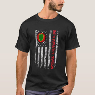 Amerikanische Flagge 24. Infanterie-Division Milit T-Shirt