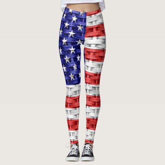 Amerikanische Flagge #2 Leggings (Vorderseite)