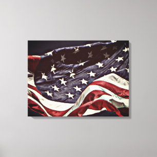 Amerikanische Flagge 3-Panel umwickelter Leinwandd Leinwanddruck